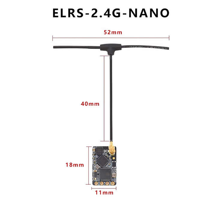 2.4GHz - Cooai ExpressLRS ELRS 2.4GHz/915MHz Nano Receiver T-Antenna for Jumper T-Pro Radiomaster TX