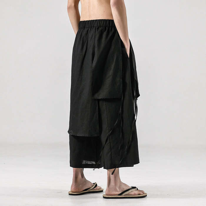 4XL - Men's Harem Pants Loose Soft Breathable Asymmetric Skirt Trousers Punk Dress Pants Hiking Trav