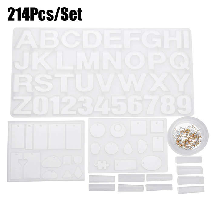 214/277Pc DIY Craft Resin Casting Mold Kit Silicone Making Jewelry Pendant Mould...-(Set Set 1)