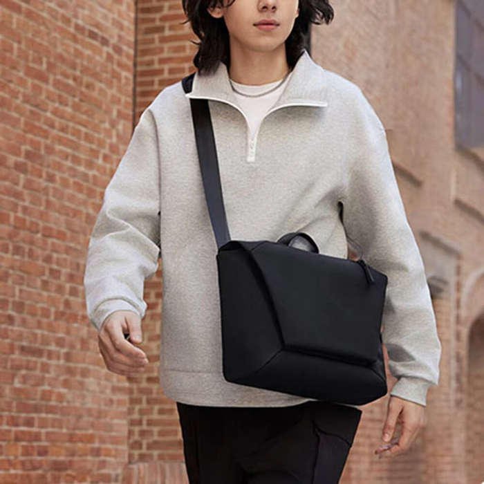 Black - Xiaomi Mijia 11L Large Capacity Crossbody Bag Multi-compartment Handbag Casual Sport Student