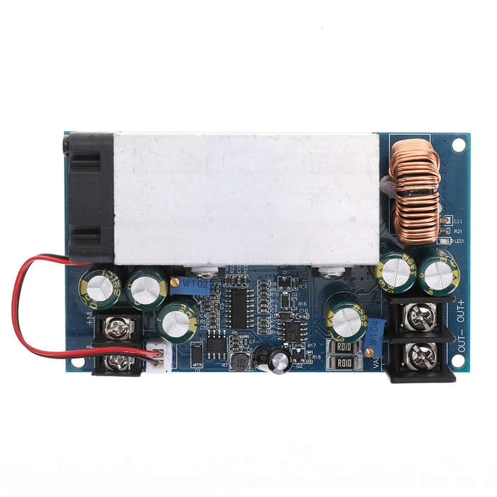 Blue - DC-DC 600W 25A Step Down Power Supply Fan Adjustable Buck Voltage Converter Module 12-75V to