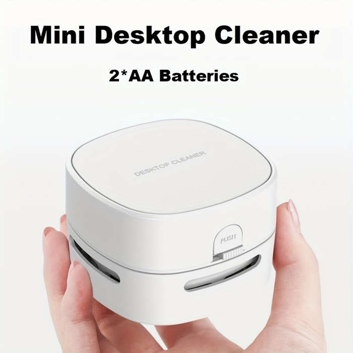 White - Mini Desktop Cleaner Small Handheld Vacuum Cleaner Household Portable Dual-Purpose Cordless