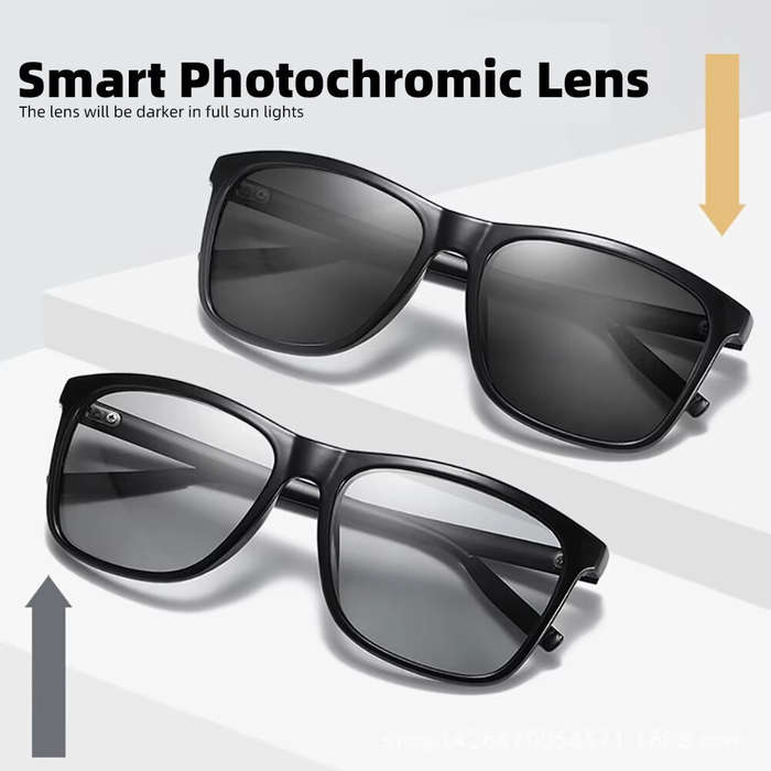 Grey - Men's Photochromic Sunglasses Classic Square UV400 Polarized Outdoor Cycling Sun Glasses