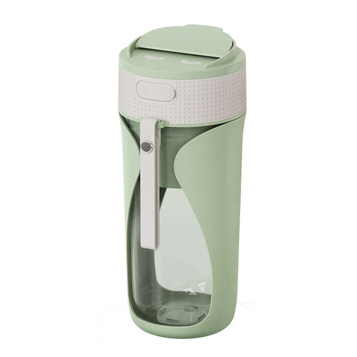 Green - 450ML Small Portable Multi-function Juicer Cordless Electric Juicing Cup with Removable Stra
