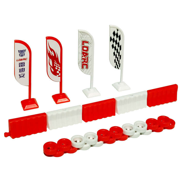 Red - LDARC X43 V64 1/43 1/64 1/72 Mini Drift RC Car Parts Road Cone Indicator Street Sign Decoratio