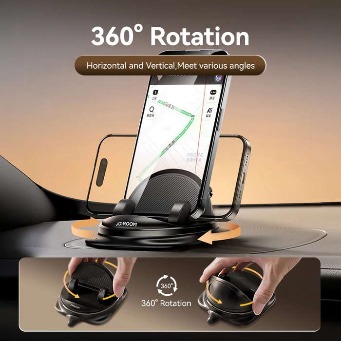 Black - Joyroom Dashboard Universal Car Phone Holder 360 Rotating One-handed Operation Navigation Ph