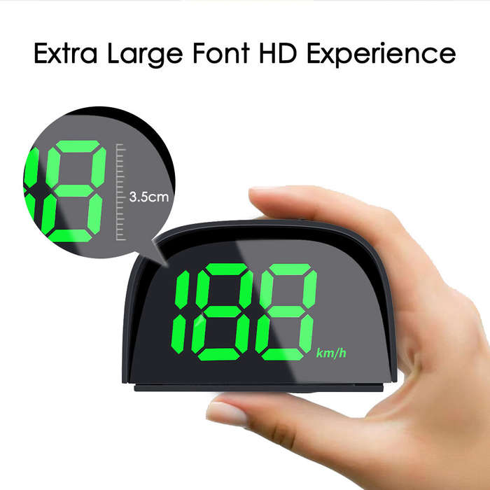 #1 - Car GPS HUD Digital Speedometer Display Green Light Plug and Play Big Font Car Electronics Acce