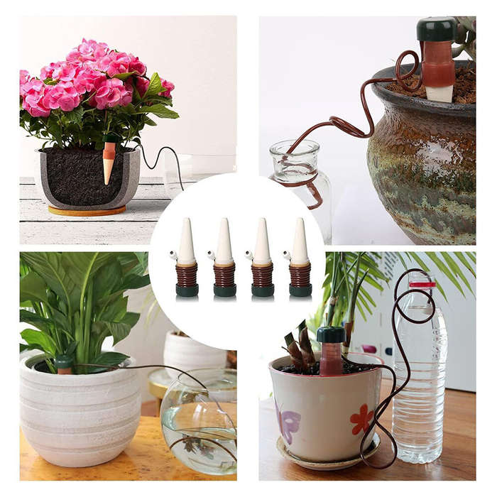 4 PCS - 4Pcs Vacation Plant Waterer Ceramic Self Watering Spikes Automatic Plant Drip Irrigation Wat