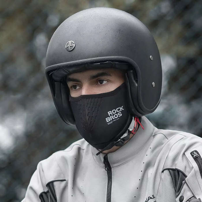 Black - ROCKBROS Cycling Face Winter Mask Windproof Breatheable Bicycle Motorcycle Fleece Warm Scarf