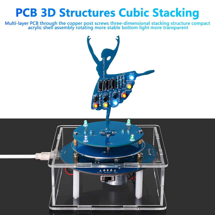 DIY Kit - DC 5V Rotating Music Box Ballet Girl Circuit Board Production Soldering Practice Parts DIY
