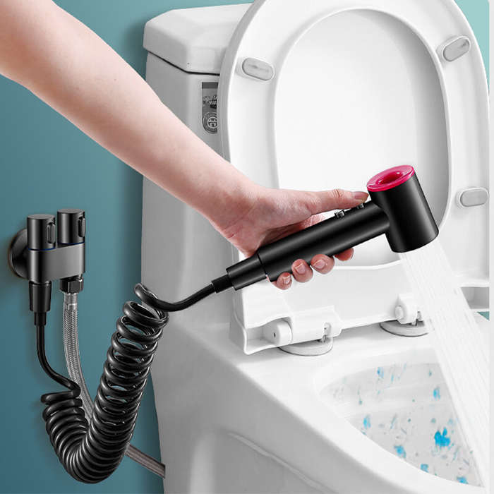Black - Toilet Bidet Sprayer Faucet Set Flushing Spray Gun Toilet Magnetic Bidet Sprayer High Pressu