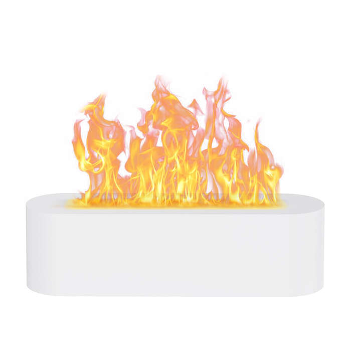 Black - Aroma Diffuser Desktop Colorful Simulation Flame Machine Aromatherapy Humidifier Lamp Led Es
