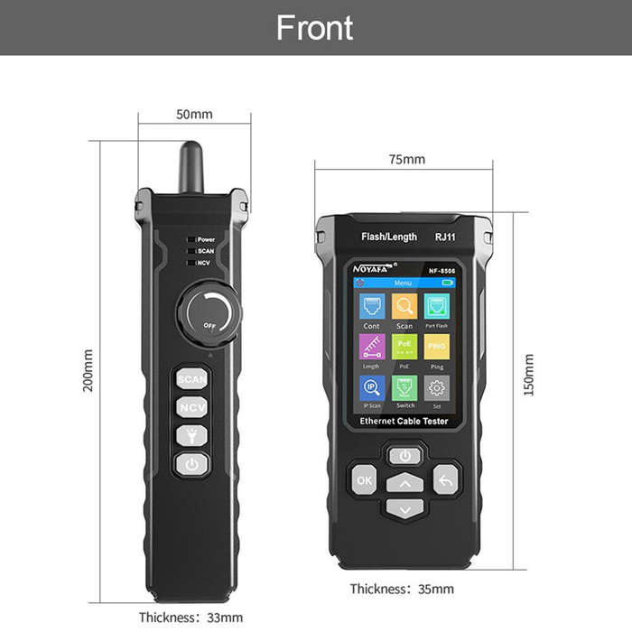 NOYAFA NF-8506 LCD Digital Network Cable Tester Rechargeable Network Line Finder Multifunctional Wir
