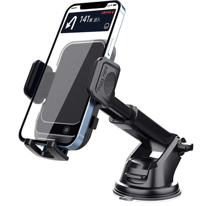 Black - 3-7 Inch Screen Car Dashboard Mobile Phone Navigation Holder Car Mobile Phone Holder with Re