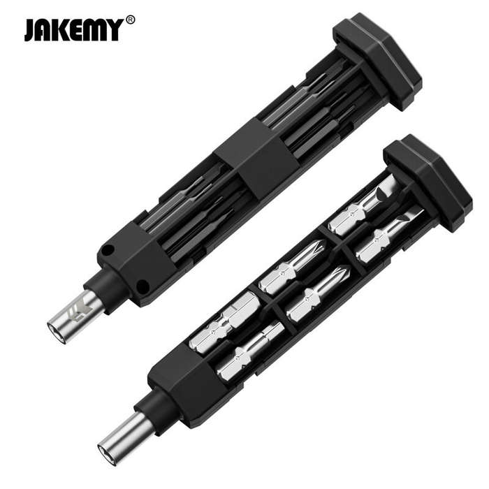 Black - JAKEMY JM-8197 16-Piece CR-V Screwdriver Set with Phillips Slotted Tri-wing and Hex Bits Mul