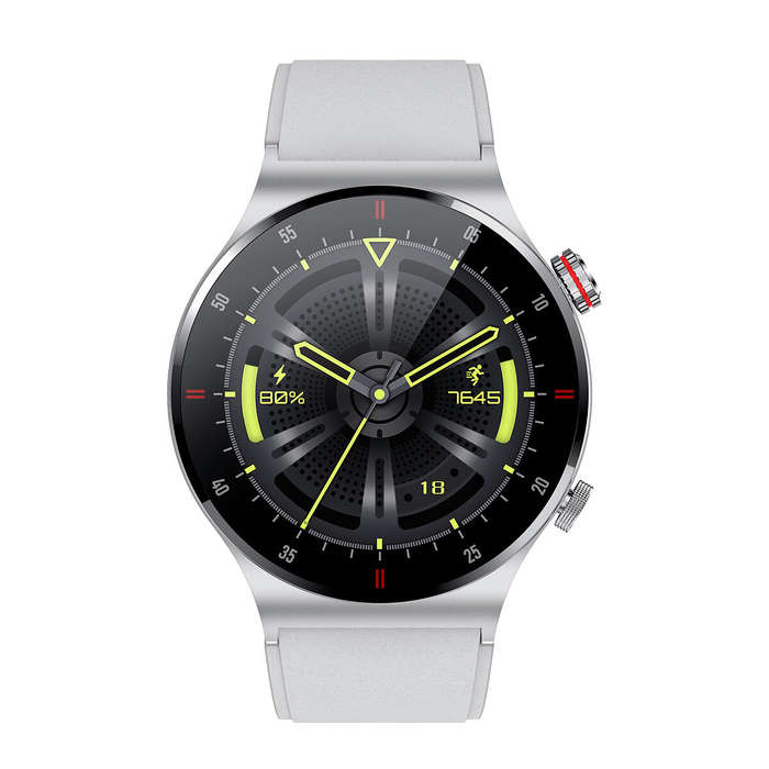 Grey - QW33 1.28inch HD Screen bluetooth Call ECG+PPG Heart Rate Blood Pressure Blood Oxygen Monitor