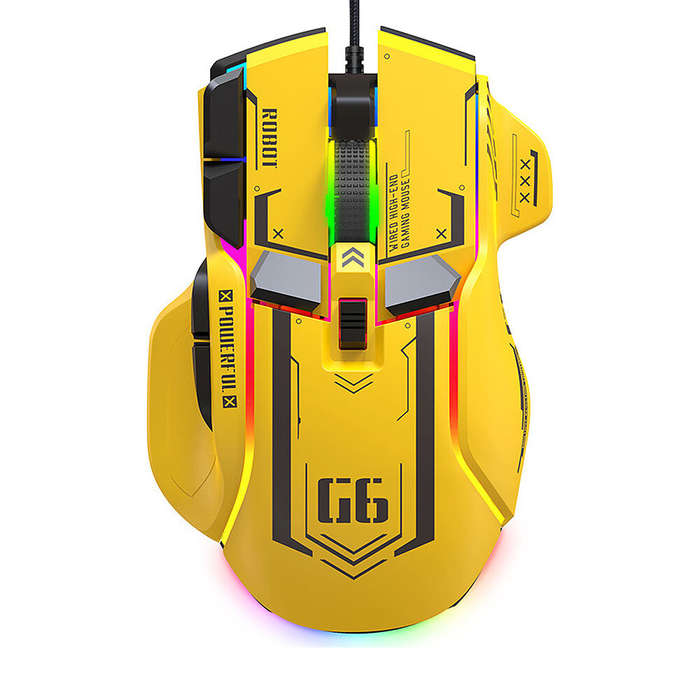 G6 Wired Gaming Mouse 1200-12800 DPI Adjustment Macro Programming Mice with RGB Backlit A826 Gaming