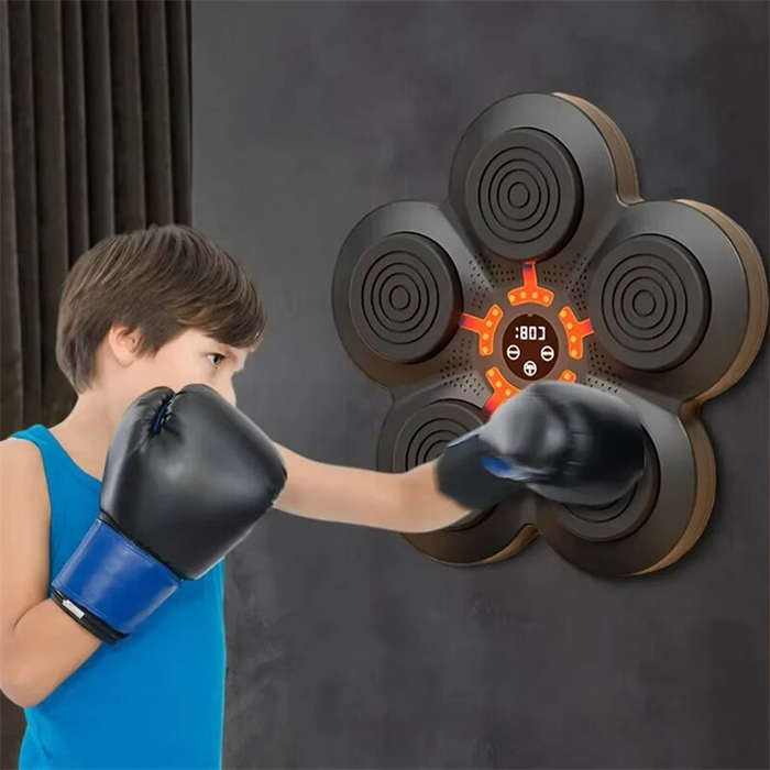 Black - KALOAD Smart bluetooth Boxing Machine Wall Boxing Target with LED Light USB Charging Free Ad