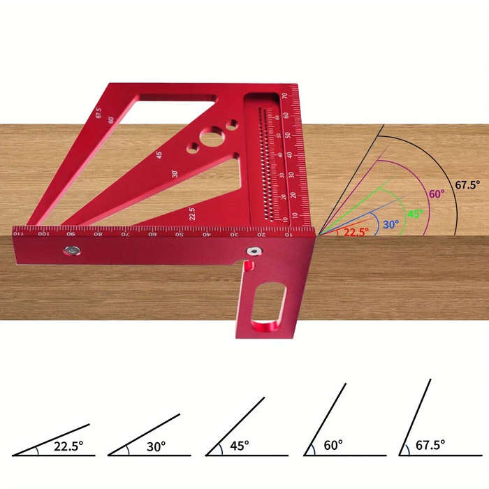 Imperial - JIGHOLE 3D Multi-Angle Measuring Ruler Square Protractor MM/Inch Metric Imperial Durable