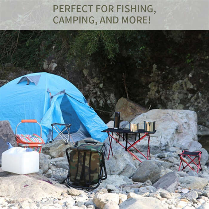 Black - IPRee Outdoor Folding Camping Fishing Chair Stool Portable Backpack Cooler Insulated Picnic