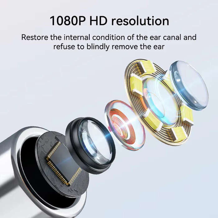 3.9mm4.3 Inch Digital Otoscope for Ear Wax Cleaning Smart Visual Ear Picking Stick Type-C Port Suppo