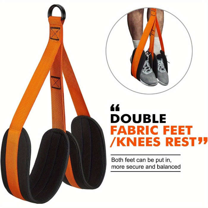Orange - 225lbs Resistance Band Adjustable Weight Size Pull Up Assistance Bands with Fabric Foot Kne
