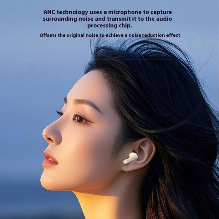 Beige - MONSTER GT17 TWS Earbuds bluetooth 5.4 Earphone ENC Noise Cancelling 10mm Drivers Unit 24H P