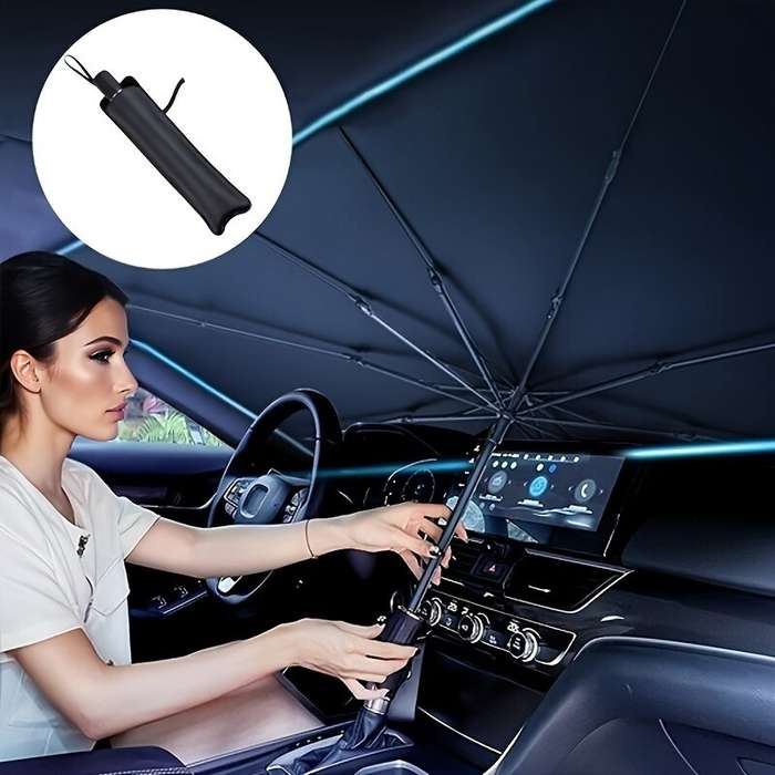 L - Car Front Windshield Sunshade Umbrella Portable Foldable Design Anti-UV Car Sunshade Windshield