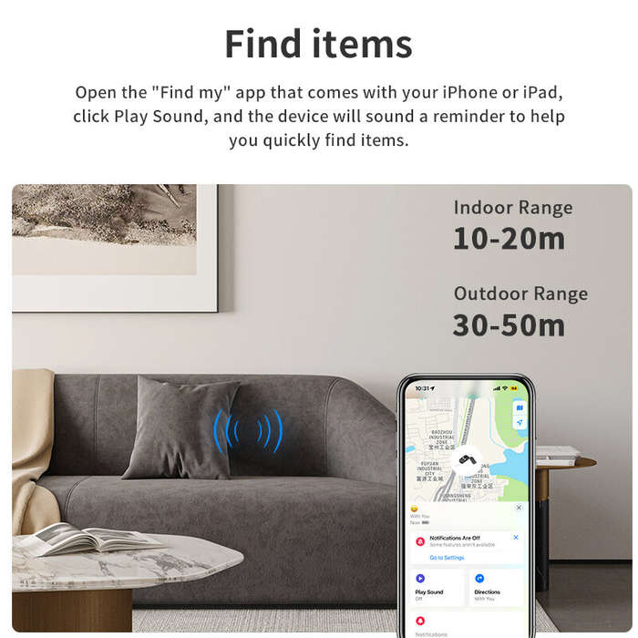 white - Mini Smart Tracker GPS Reverse Track Lost Mobile Phone Pet Children IOS System Smart Air Tag