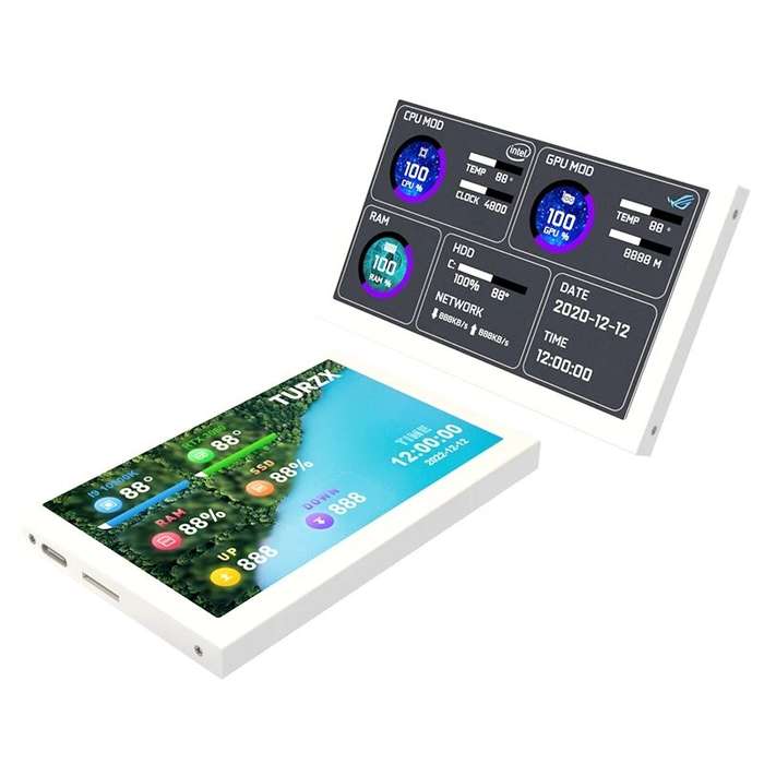 Black - AIDA64 5 Inch IPS Type-C Secondary Screen Computer LCD Monitor Display USB Dynamic Display S