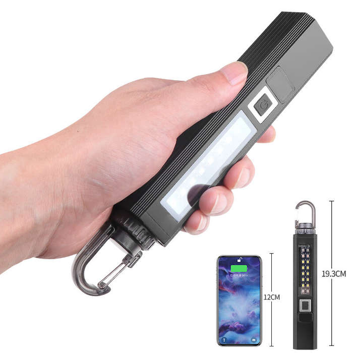 LED Compact Torch Power Display 1200LM Super Bright Flashlight 10 Light Modes Multi Light Source for