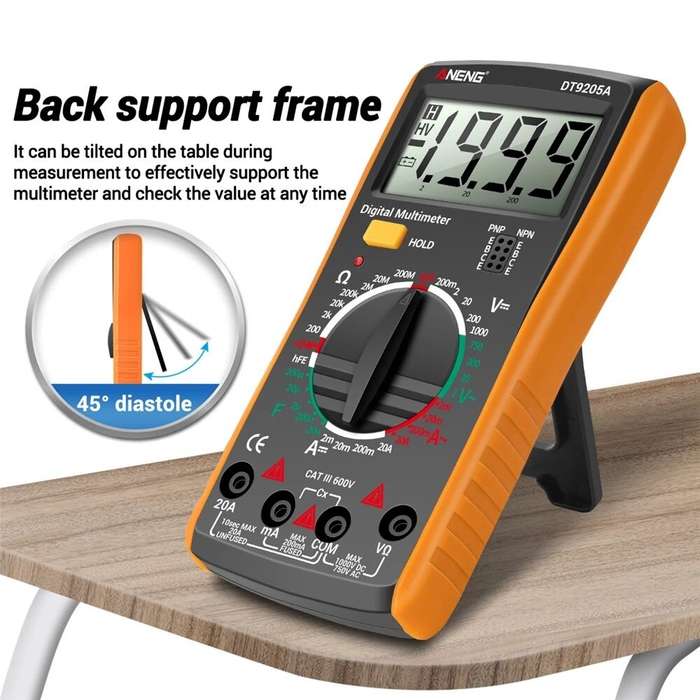 Red - ANENG DT9205A Newly HD Digital True RMS Professional Multimeter Auto AC/DC Voltage Current Tes
