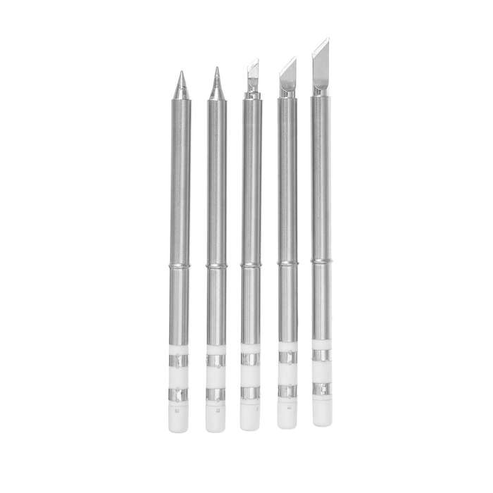 Silver - T65 Soldering Iron Tip Set 5 PCS Lead-Free Metal High Longevity Anti-Blackening Coating Eff