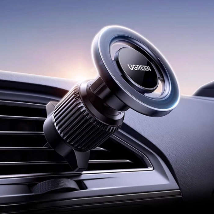 Black - UGREEN LP845 Magnetic Car Phone Holder Air Vent Mount with N52 Magnets Air Vent 360 Rotation