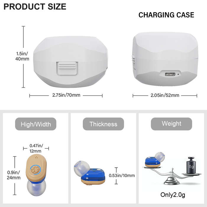 Wireless Hearing Earphones Fast Charging TWS Mini Personal Sound Amplifiers