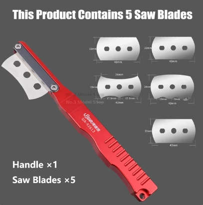 #A - Light Alloy Shaped Hand Saw With 5 Special-Shaped Saw Blades For Assembly Gundam Model Hobby Bu