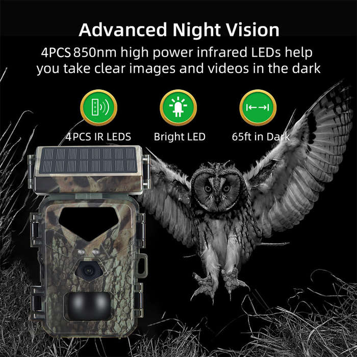 Mini700 Outdoor Solar Wild Camera 20MP 1080P HD Wild Animal Detect Trail Camera Monitoring Infrared