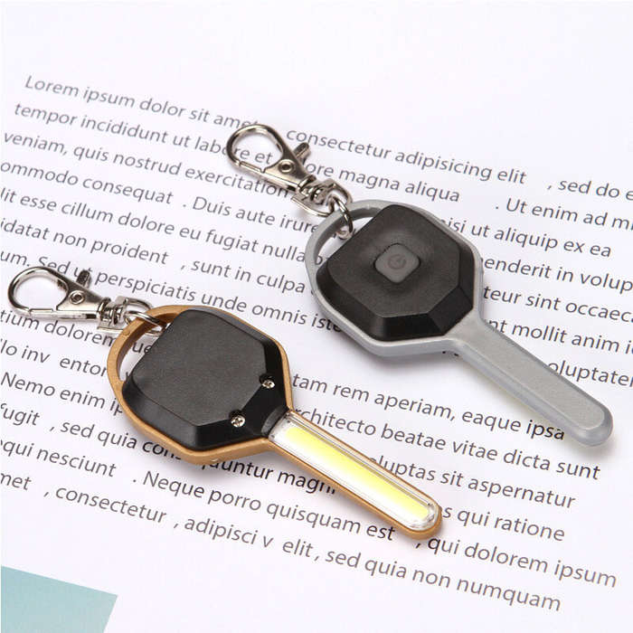 Gold - COB LED Lights Keychain Emergency Light Outdoor Portable Mini Flashlight Keychain Pocket-size