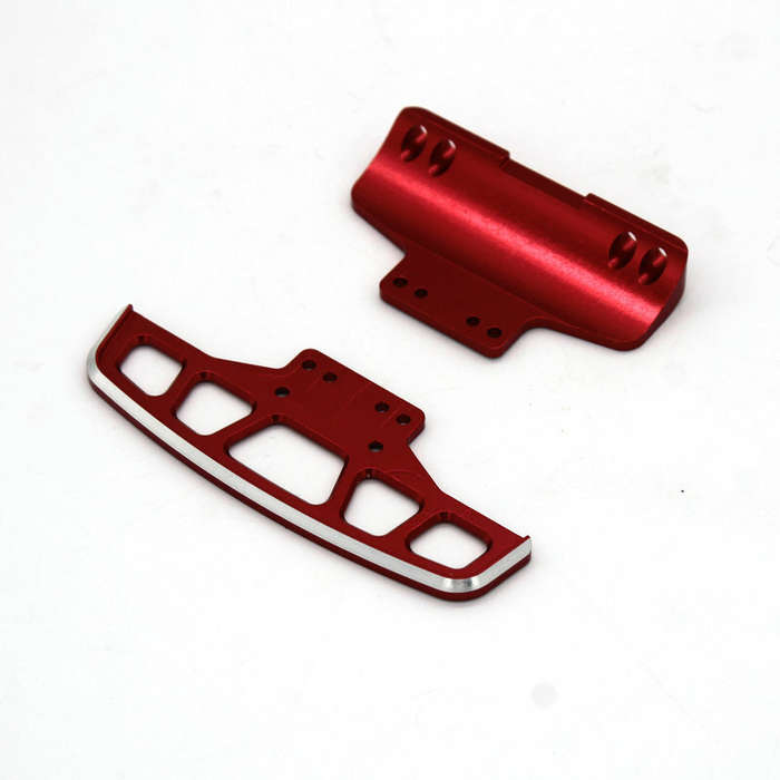 Red - 1/28 Metal Upgrade Parts Front And Rear Bumpers For Wltoys 284131 RC Car