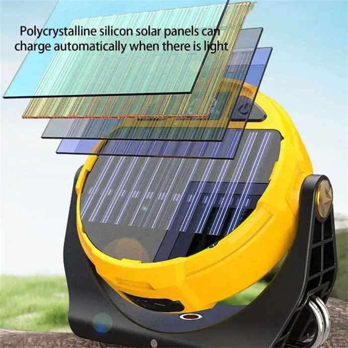 Yellow - IPRee Portable LED Light USB Rechargeable Work Magnetic Light Solar Camping Light 3 Light M