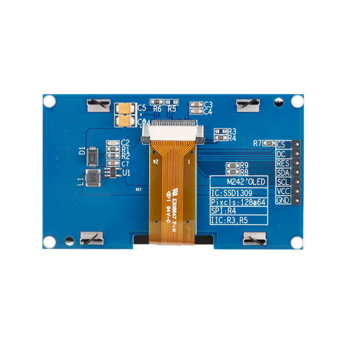 Blue - 2.42 inch 7PIN OLED Display LCD Screen Module Resolution 128*64 SPI/IIC Interface SSD1309 Dri