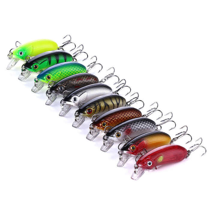 10pcs - ZANLURE 10PCS Slow Sinking Minnow Fishing Lures 7g Wobbler Crankbait Artificial Hard Bait fo