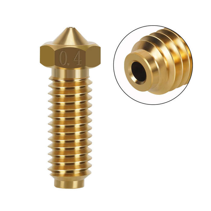3pcs - Anycubic Kobra 2 0.4mm Brass Volcano Nozzle Filament High Temperature Resistance CNC Precisio
