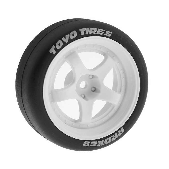 White - RS 12mm Hex RC Car Wheel Tires for 1/10 Tamiya TT02 XV01 HSP Kyosho Wltoys Remote Control Pa