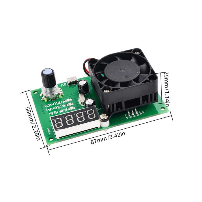 Green - TEC-06 Battery Capacity Tester 16W Electronic Load LED Display with Fan DAC Loop Control for
