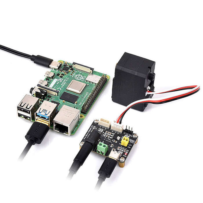 Black - Raspberry Pi Serial Bus Servo Driver Board Module Integrates Servo Power Supply and Servo Co