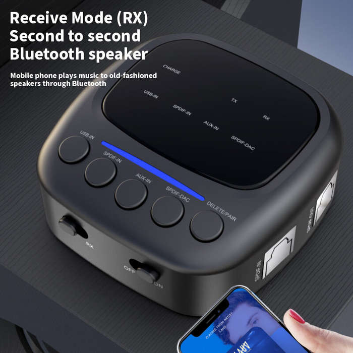 CD05 bluetooth Transmitter Receiver 2-in-1 Wireless Audio Adapter 3.5mm AUX Adapter for Car TV Headp
