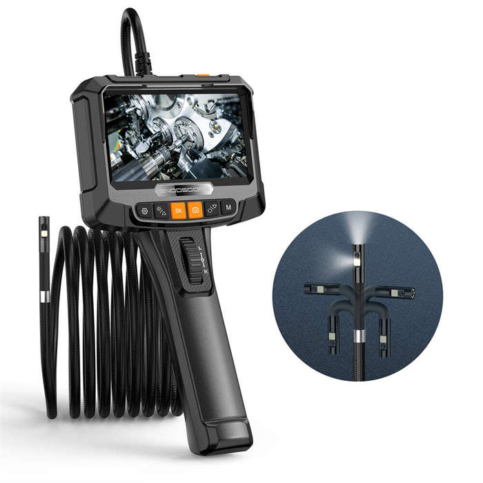 S10 Articulating Borescope Camera with Light, Two-Way Articulated Endoscope Inspection Camera with 8