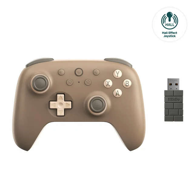 Dark Brown - 8Bitdo Ultimate 2C 2.4G Wireless Game Controller with 1000Hz Polling Rate Hall Effect J