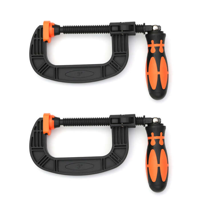 3 Inch - Heavy-Duty G-clamp C-Shaped Clip Swivel Jaw Pad Design and Easy Adjustment Feature for Opti